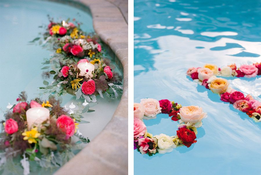 DECORACIÓN DE PISCINAS flores-piscina 