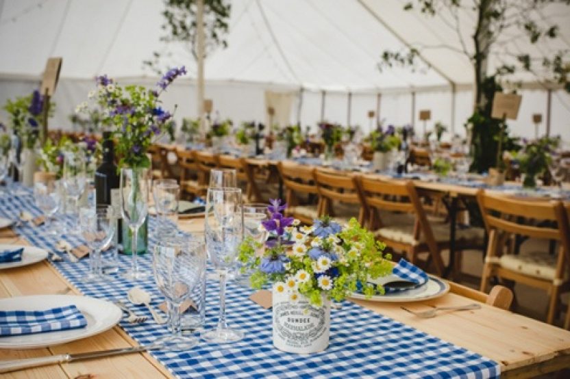 MANTELES DE CUADROS PARA UNA BODA PICNIC