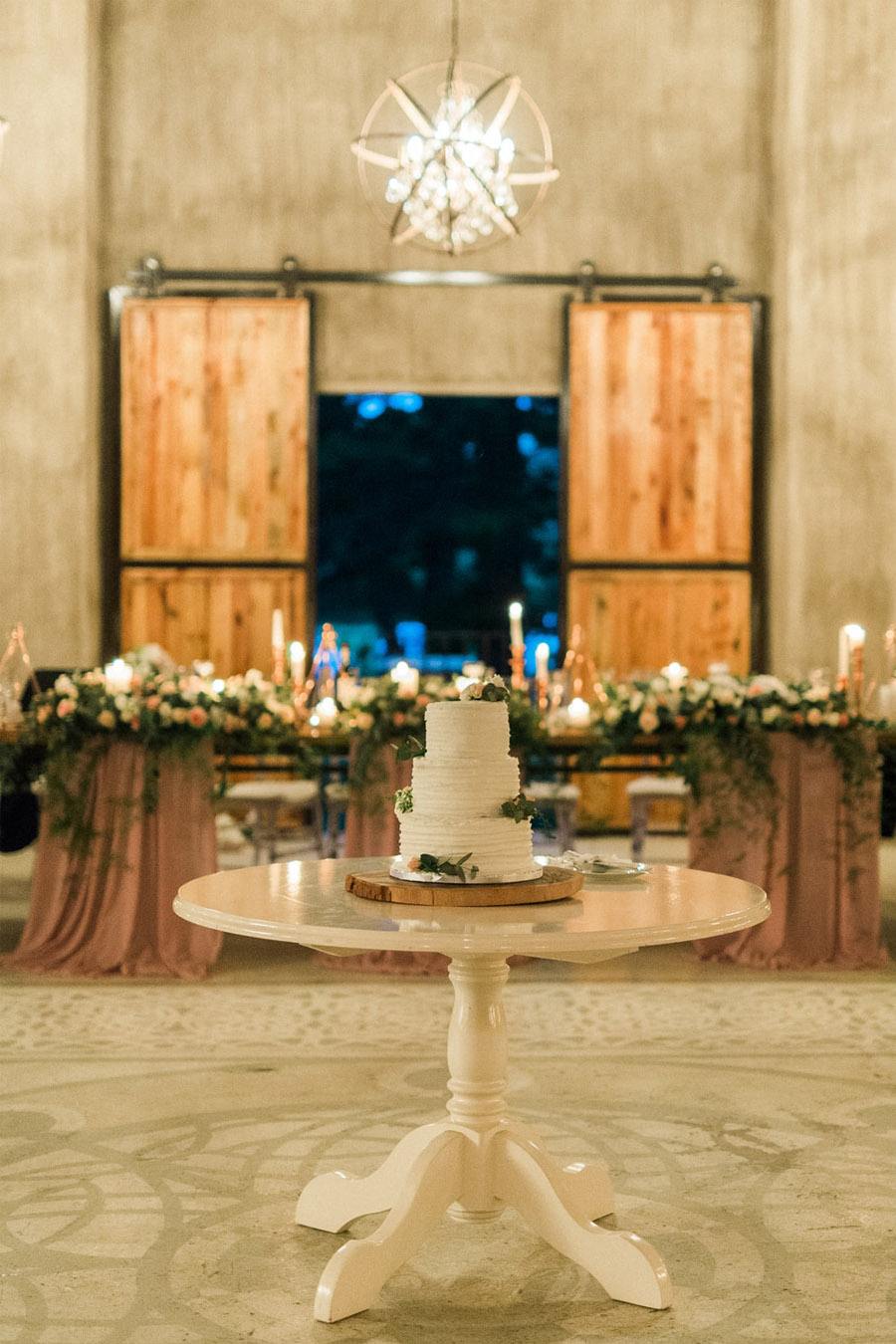 Decoración de boda rosa y dorado - Boda rústica 8