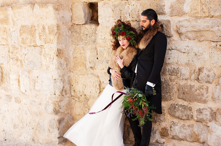 AMOR EN CAMPOS DE CASTILLA novios-boda-de-invierno 