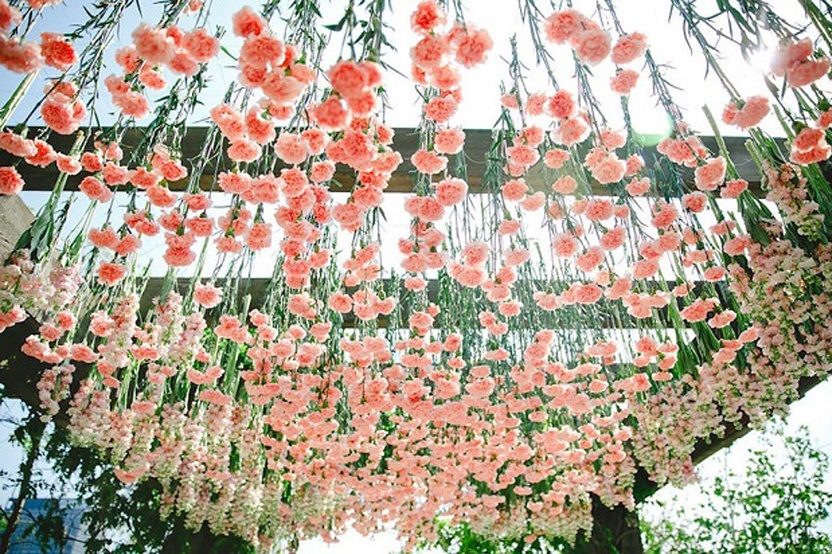 DECORACIÓN DE BODA CON CLAVELES