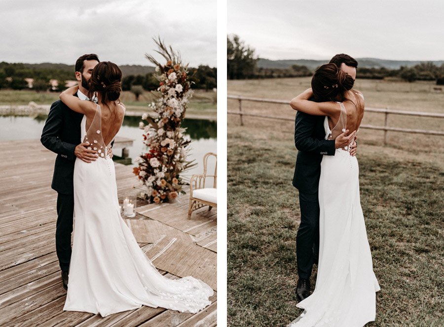 FLORINE & FLORIAN: ROMÁNTICA BODA DE OTOÑO abrazo-novios 