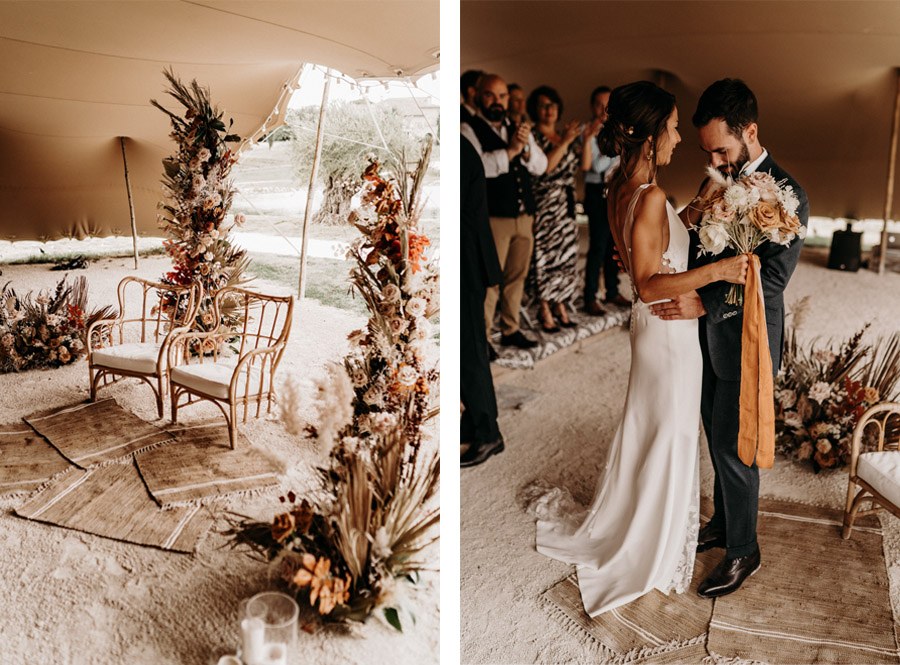 FLORINE & FLORIAN: ROMÁNTICA BODA DE OTOÑO novios-ceremonia 