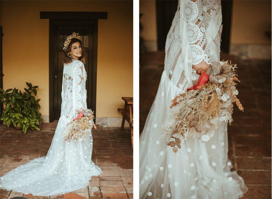 BODA EN UN CASERÍO CASTELLANO novia-ramo 