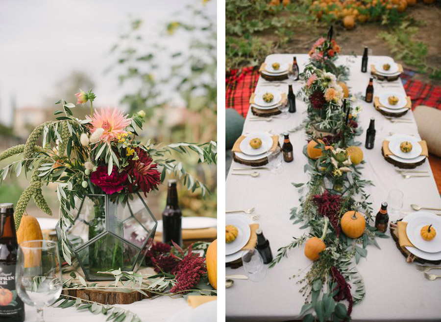 INSPIRACIÓN PARA UNA BODA ÍNTIMA DE OTOÑO calabazas-mesa-otono 