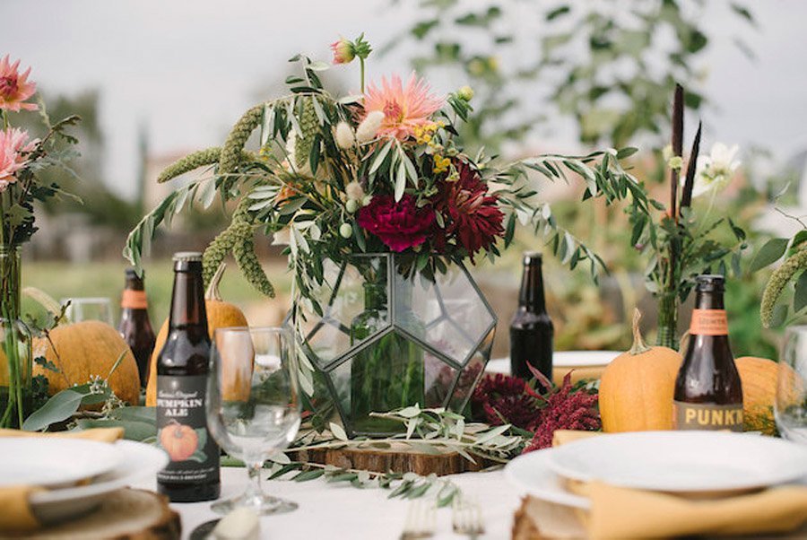 INSPIRACIÓN PARA UNA BODA ÍNTIMA DE OTOÑO centro-mesa-otono 