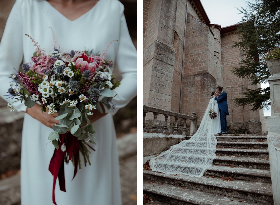 MARÍA & RUBÉN: UN ENLACE OTOÑAL AL MÁS PURO ESTILO VASCO ramo-novia 