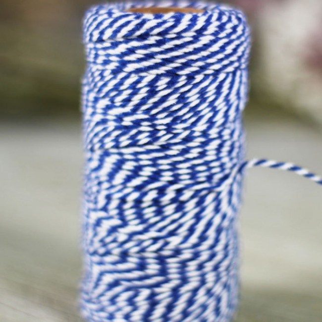 Baker's twine azul marino y blanco (75m)