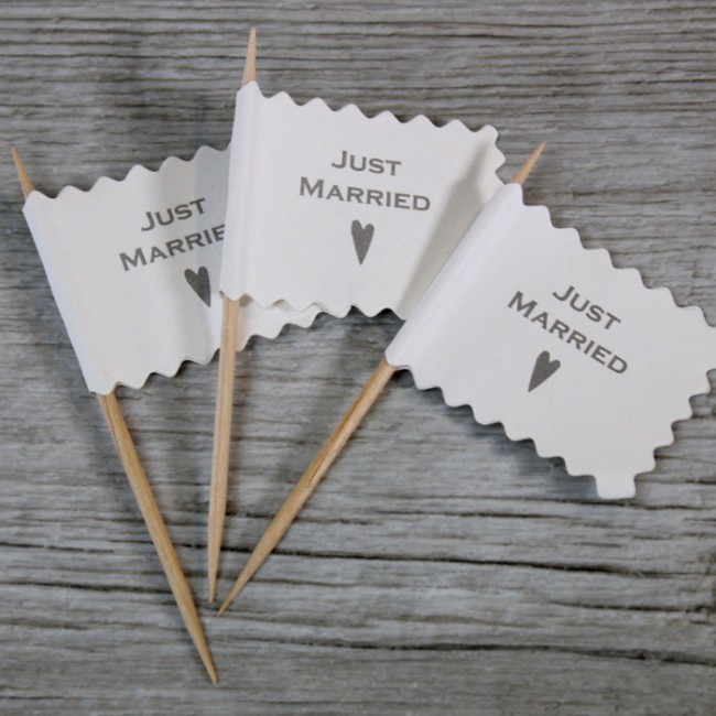Minibanderitas Just Married (16 uds.)