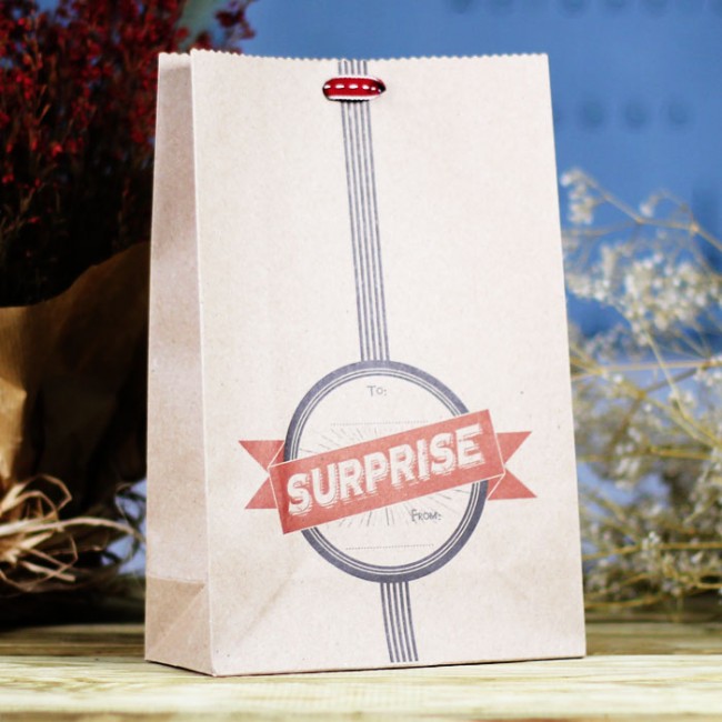 Bolsa kraft con fuelle surprise: Detalles bonitos