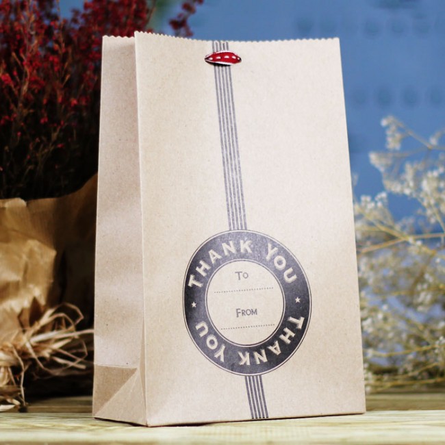 Bolsa kraft con fuelle thank you: Detalles bonitos