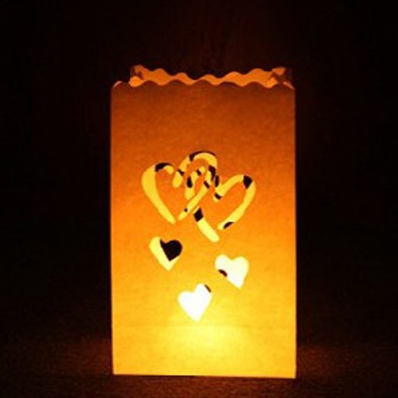 Bolsa de luz de corazones (10 ud.): Detalles únicos