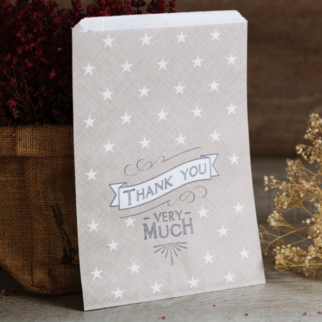 Bolsa papel thank you (12 uds.): Detalles bonitos
