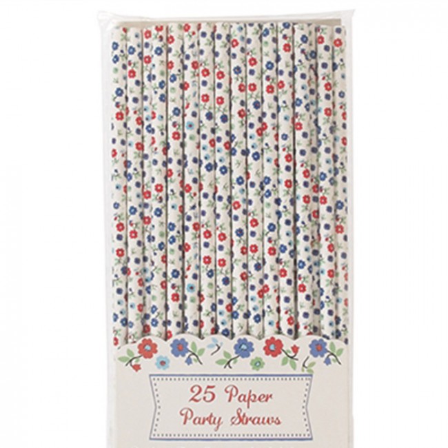 Cañitas de flores azules: Detalles fiesta