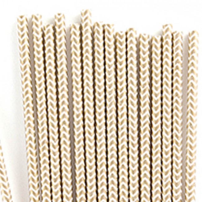Cañitas rayas doradas chevron 25 uds.: Candy Bar