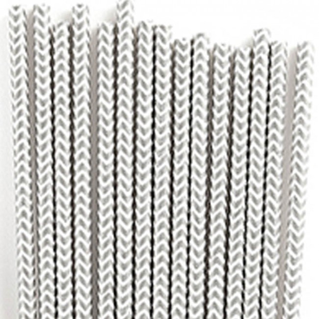 Cañitas rayas plateadas chevron 25 uds.: Detalles Candy Bar