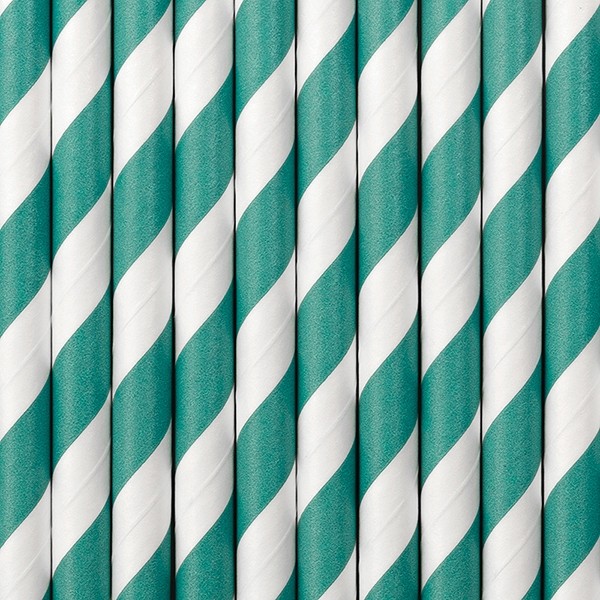 Cañitas rayas verde turquesa 25 uds.: Detalles Candy Bar