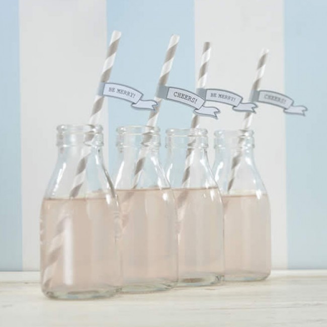 Cañitas con mensajes blancas-grises