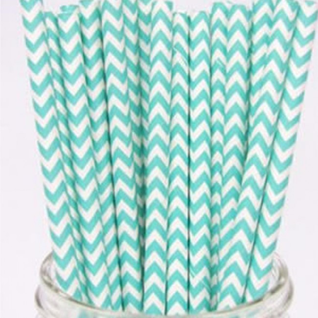Cañitas rayas mint chevron 25 uds.: Candy Bar