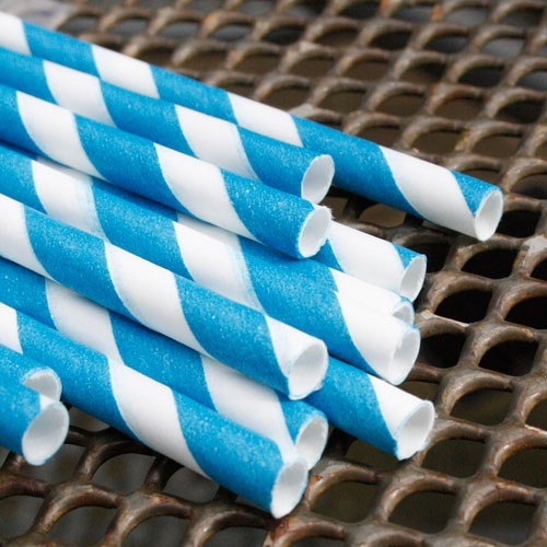 Cañitas rayas azul eléctrico 25 uds.: Candy Bar