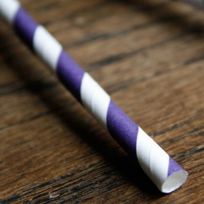 Cañitas rayas púrpura 25 uds.: Detalles Candy Bar