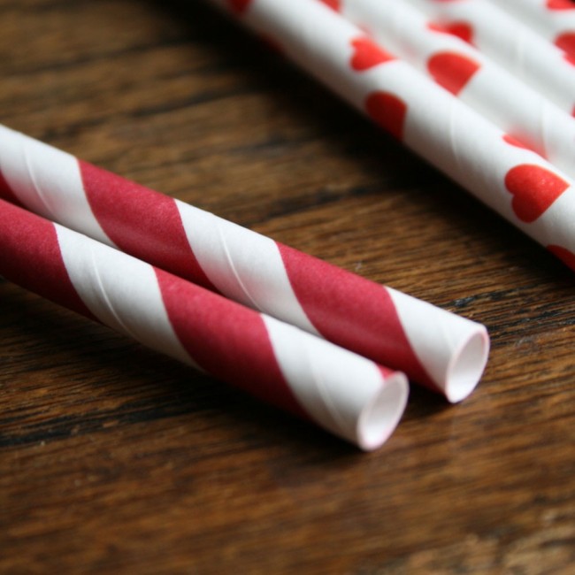 Cañitas rayas rojas 25 uds.: Detalles Candy Bar