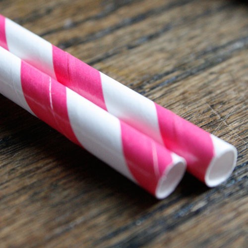 Cañitas rayas rosa fuerte 25 uds.: Detalles Candy Bar