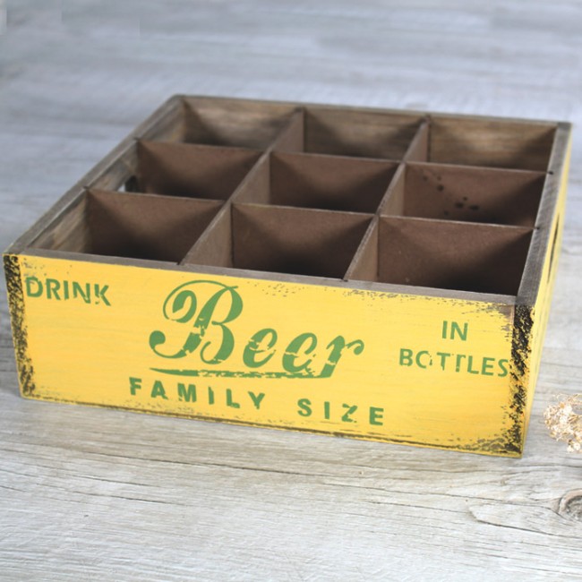 Caja vintage de madera para cerveza: Decoración original