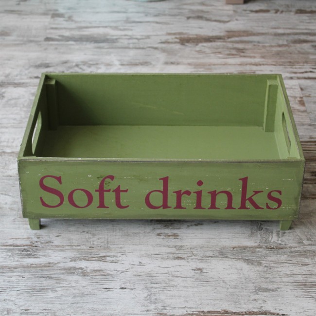 Caja vintage soft drinks verde: Decoración vintage