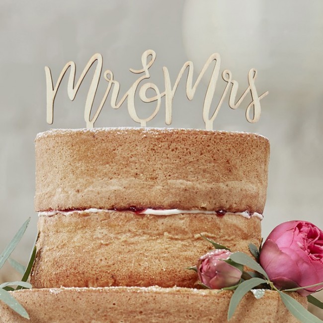 Cake Topper Mr & Mrs boho: Ideas decoración