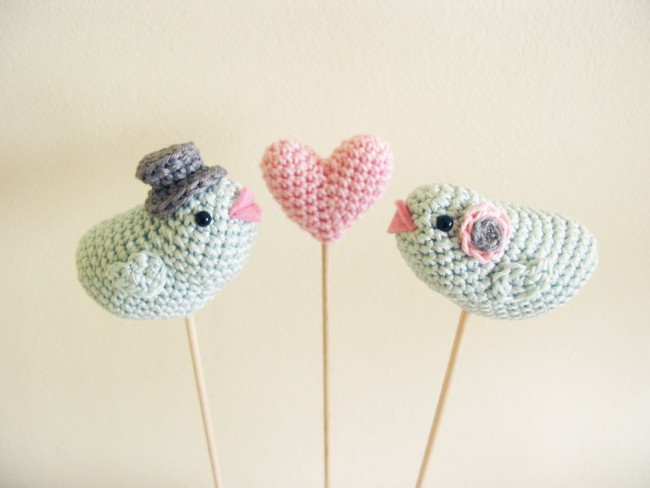 Figura de pastel pajaritos de amigurumi: Ideas decoración
