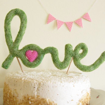 Cake Topper love en lana: Ideas decoración