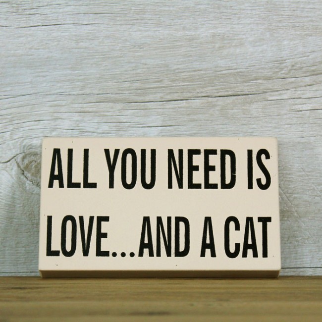 Cartel de madera love and cat: Carteles madera