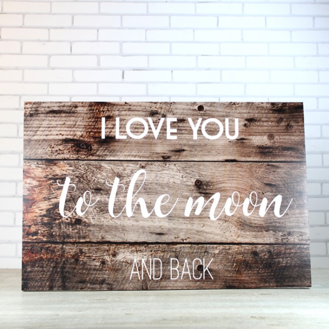 Cuadro de madera i love you to the Moon and Back