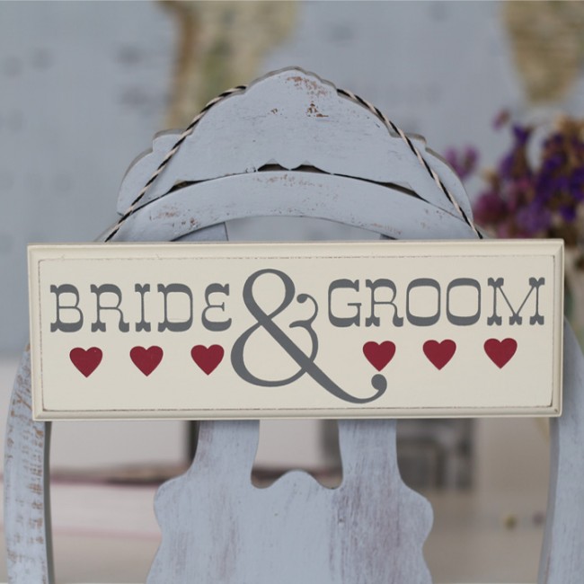 Cartel bride and groom: Carteles madera