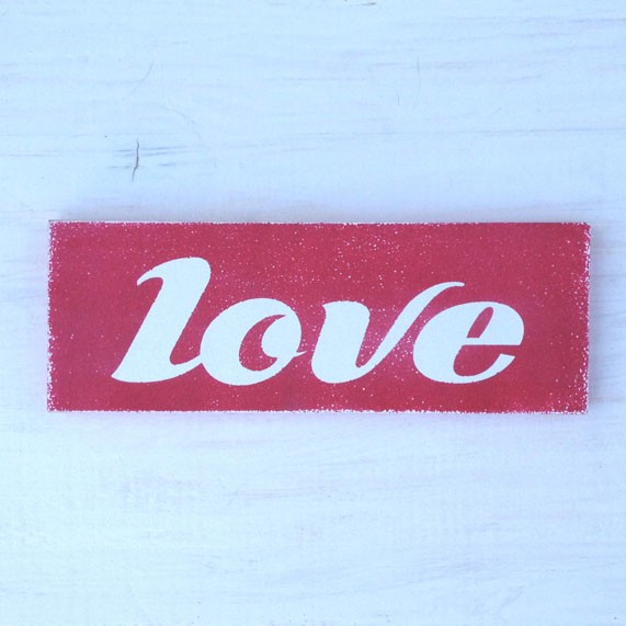 Cartel de madera Love