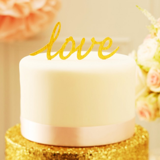 Cake Topper love Glitter: Ideas decoración