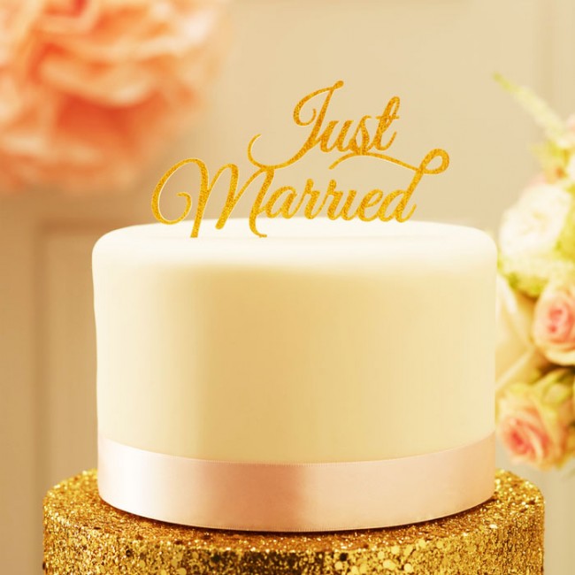 Cake Topper just married Glitter: Ideas decoración