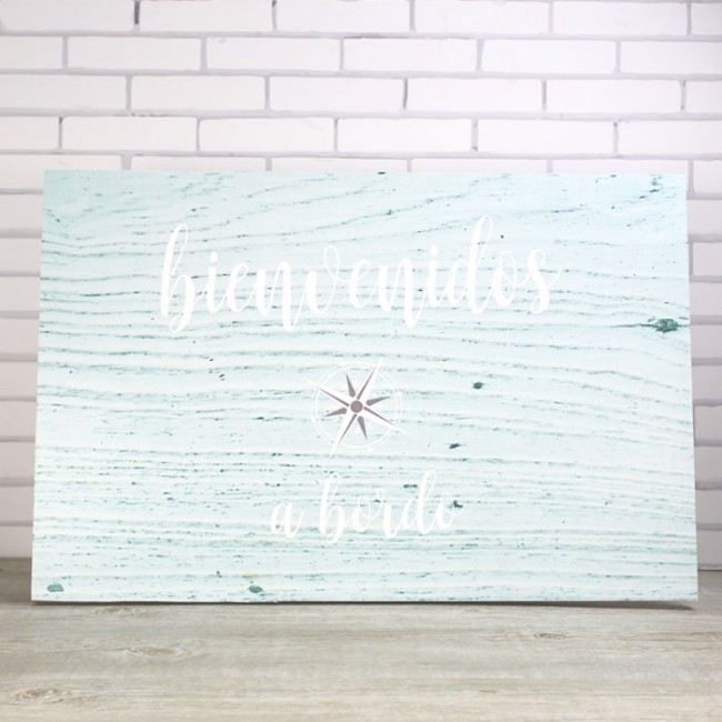 Cartel bienvenidos a bordo: Decoración y detalles