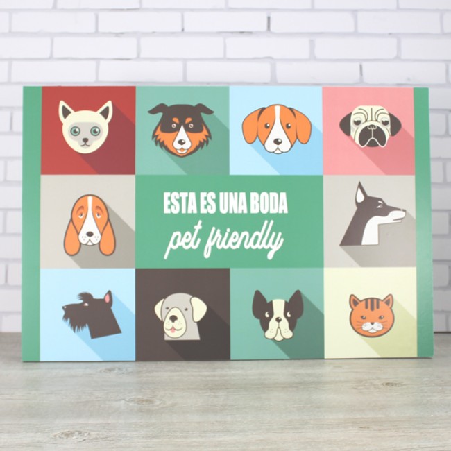 Cartel boda Pet Friendly: Carteles madera