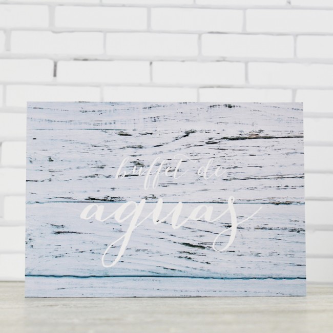 Cartel buffet de aguas: Carteles madera