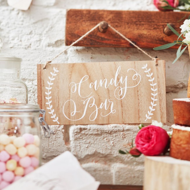 Cartel candy bar: Carteles madera