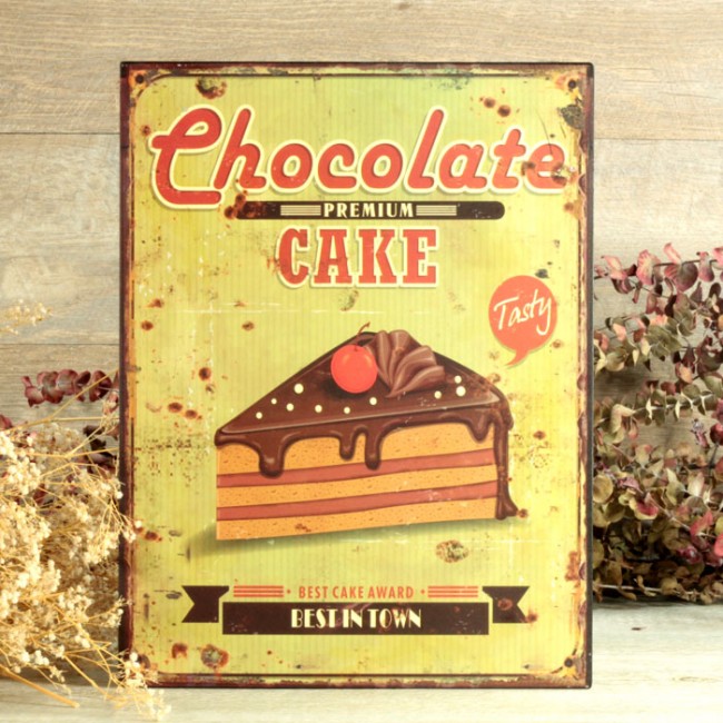 Cartel chocolat cake: Carteles madera