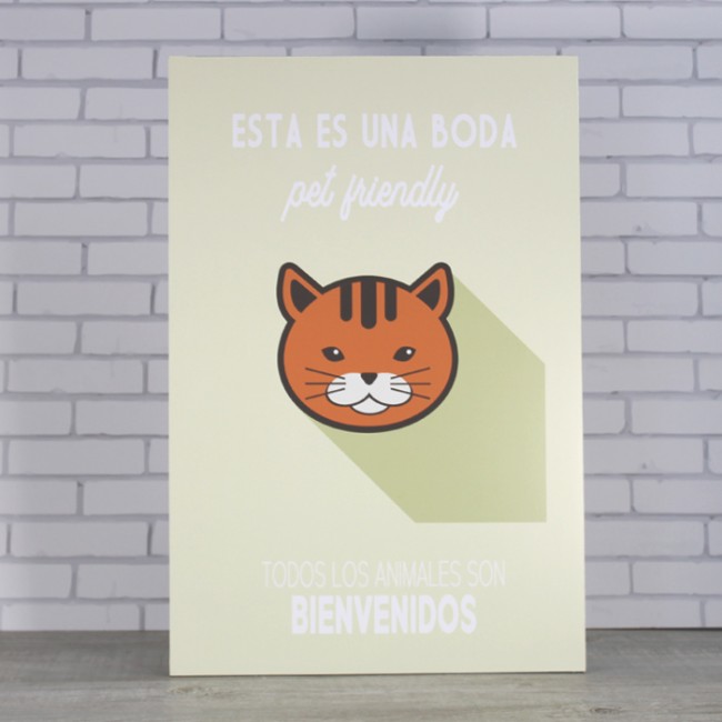 Cartel para gatos en tu boda: Carteles originales
