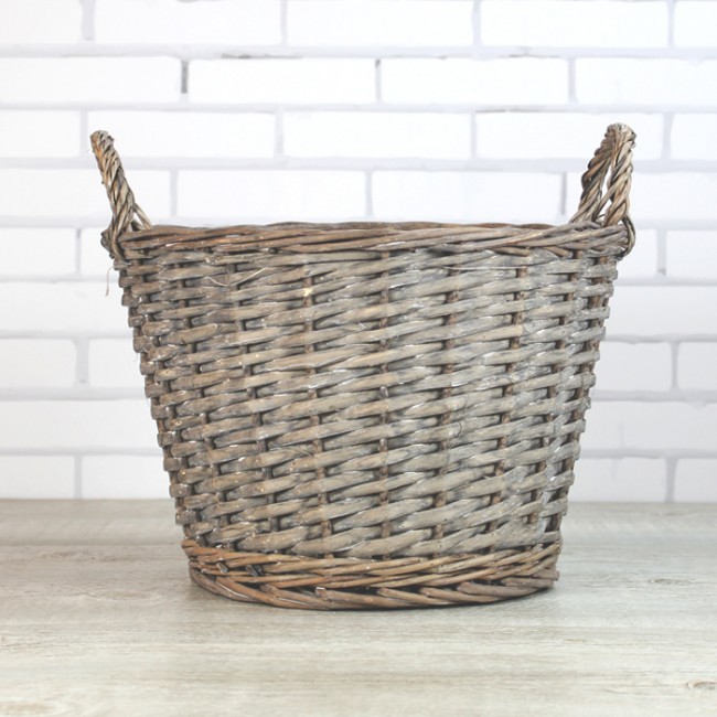 Cesta de mimbre redonda: Detalles boda