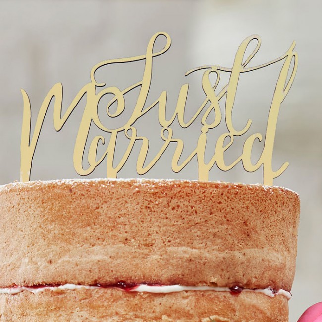Adorno de tarta just married