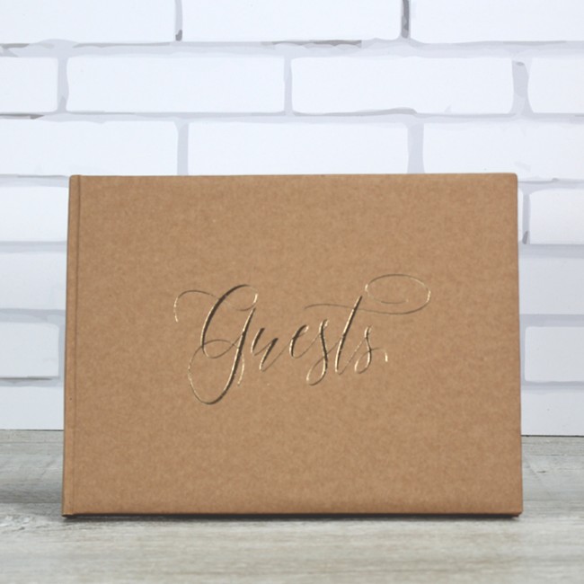 Libro de firmas Kraft y dorado