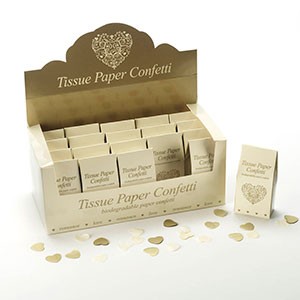 Confetti de papel Tissue blanco y dorado