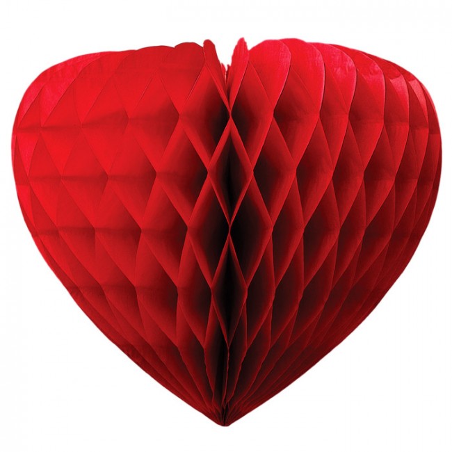 Honeycomb - corazón de Nido de Abeja rojo 40 cm alto