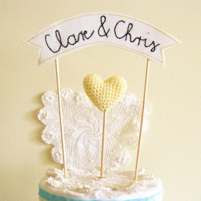 Corazón de Crochet con pancarta